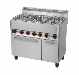 5 égőfejes RedFox gáztűzhely elektromos, légkeveréses sütővel